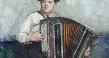 Une toile d'accordéoniste par la peintre Simone Lefebvre en 1931