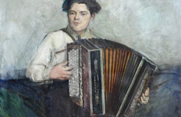 Une toile d'accordéoniste par la peintre Simone Lefebvre en 1931